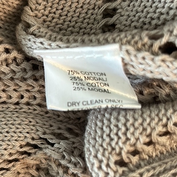 Trina Turk Beige Pointelle Knit Chevron Sweater - S - Picture 11 of 13